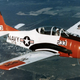 A US Navy T-28B Trojan of Training Squadron VT-2 over Florida in 1973. (US Navy)